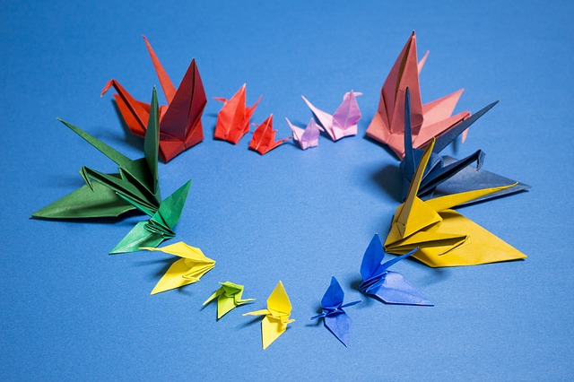 hejno labutí origami